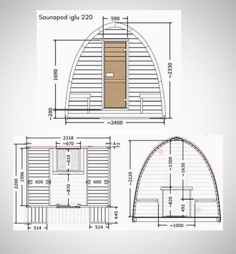 Thermoholz Saunapod iglu Bausatz