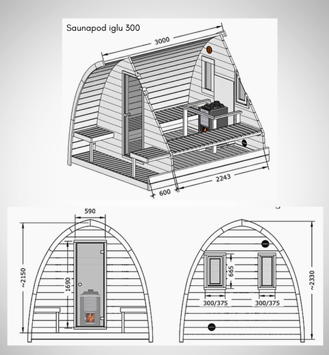 Thermoholz Saunapod iglu Bausatz