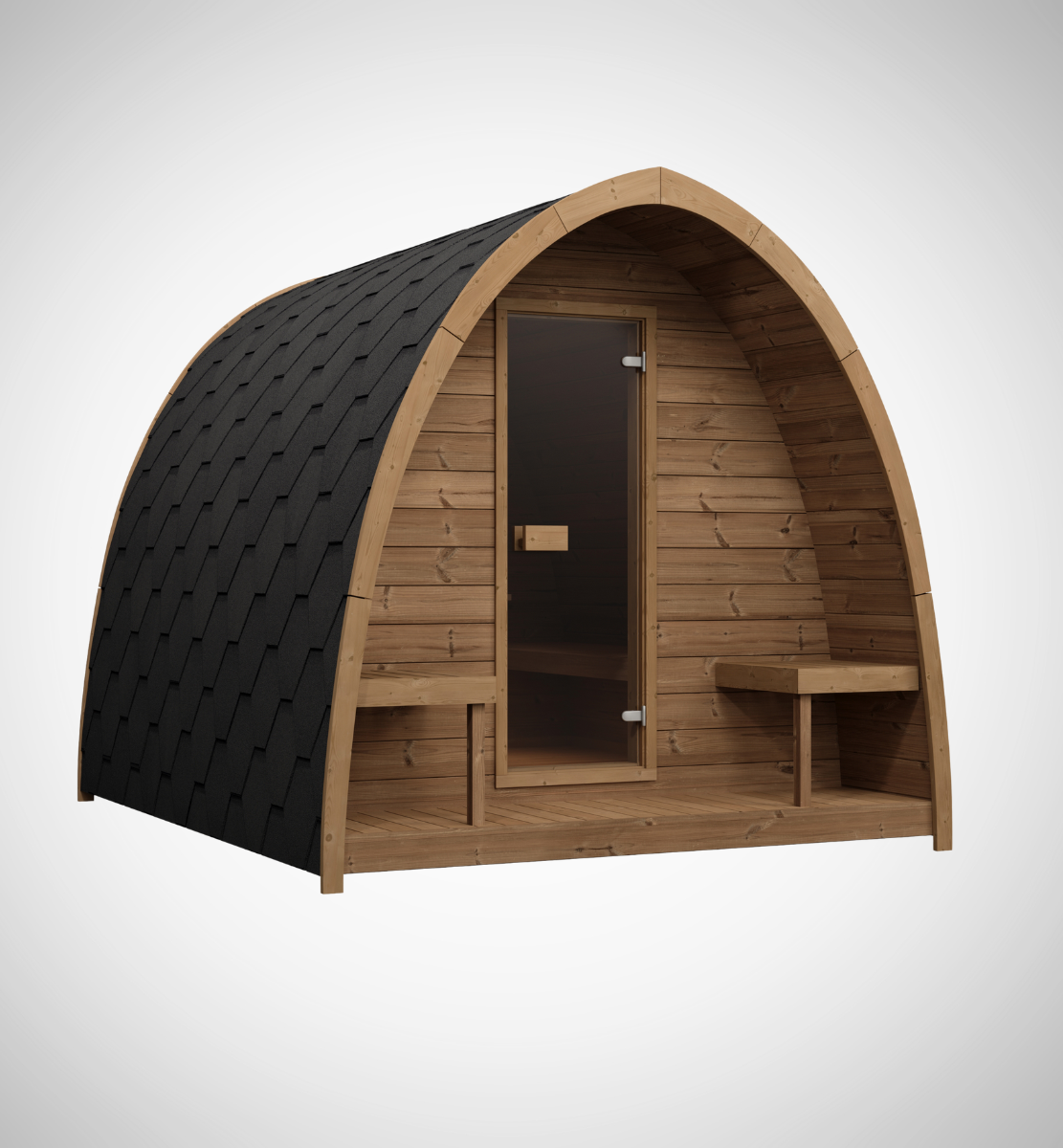 besonderes Skandi Sauna Pod Iglu - kompakte Outdoor DIY Gartensauna hikipuu