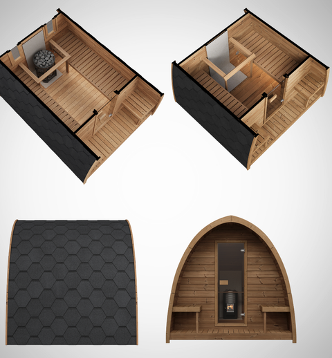 Thermoholz Saunapod iglu Bausatz