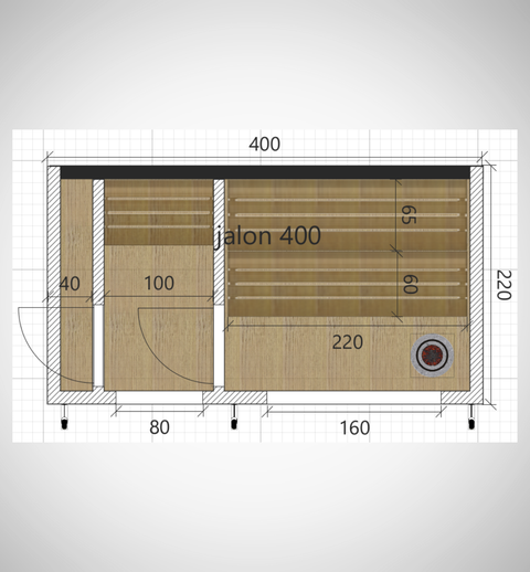 Thermoholz 2-Raum Saunahaus jalon 400x220