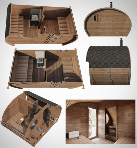 Thermoholz ovale Sauna soiki