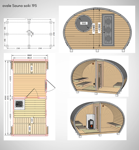 Thermoholz ovale Sauna soiki
