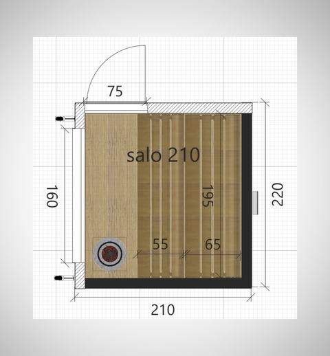 Thermoholz 1-Raum Saunahaus salo 210x220